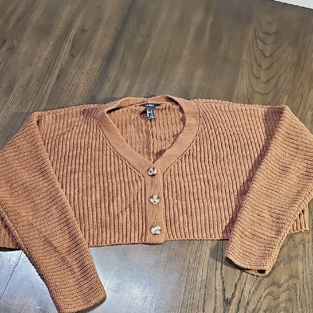 Forever 21 Women's Brown Crop Sweater